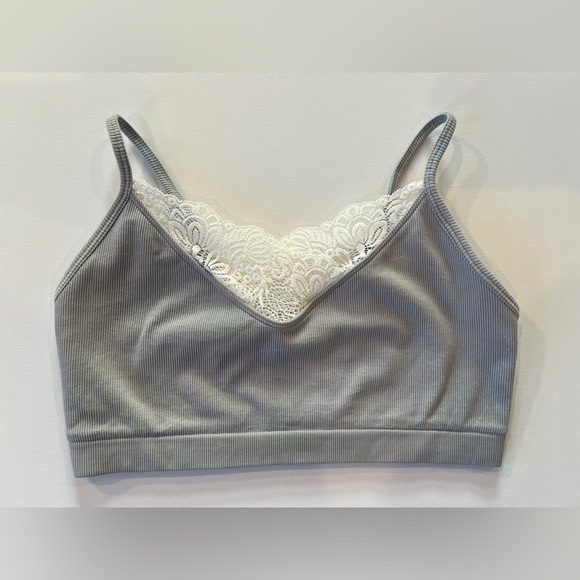 Auden Other - Auden Ribbed Bralette with Lace Detail